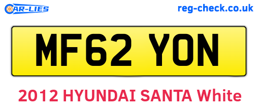MF62YON are the vehicle registration plates.