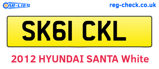 SK61CKL are the vehicle registration plates.