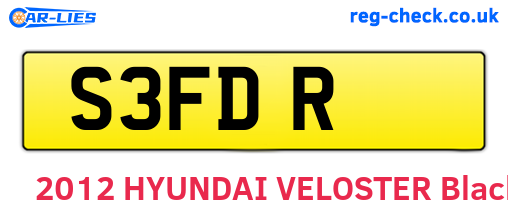 S3FDR are the vehicle registration plates.