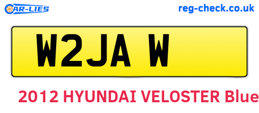 W2JAW are the vehicle registration plates.