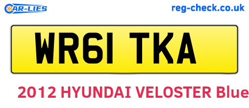 WR61TKA are the vehicle registration plates.