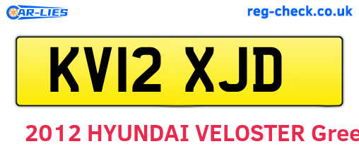 KV12XJD are the vehicle registration plates.