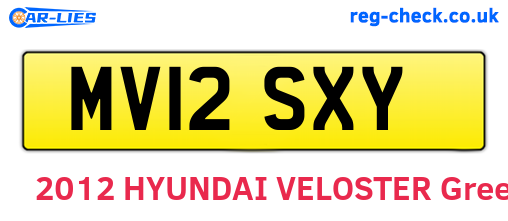 MV12SXY are the vehicle registration plates.