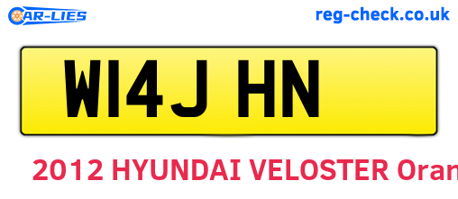 W14JHN are the vehicle registration plates.