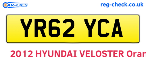 YR62YCA are the vehicle registration plates.