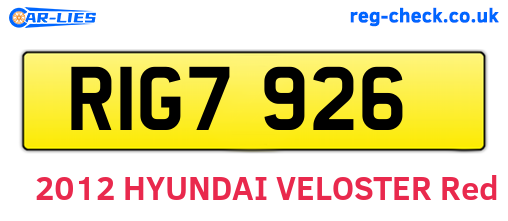 RIG7926 are the vehicle registration plates.