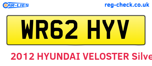 WR62HYV are the vehicle registration plates.