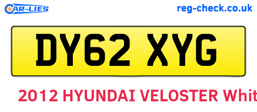 DY62XYG are the vehicle registration plates.