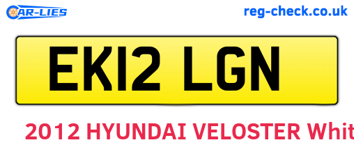 EK12LGN are the vehicle registration plates.