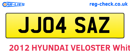 JJ04SAZ are the vehicle registration plates.