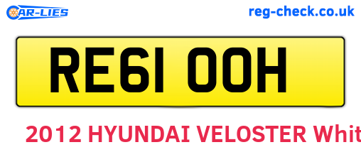 RE61OOH are the vehicle registration plates.