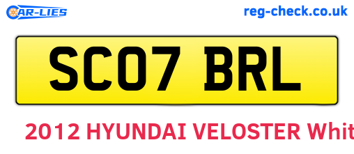 SC07BRL are the vehicle registration plates.