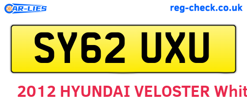 SY62UXU are the vehicle registration plates.