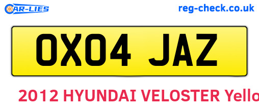 OX04JAZ are the vehicle registration plates.