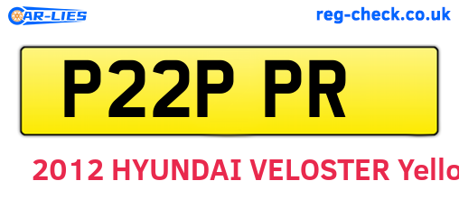 P22PPR are the vehicle registration plates.