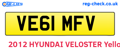 VE61MFV are the vehicle registration plates.
