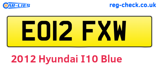 Blue 2012 Hyundai I10 (EO12FXW)