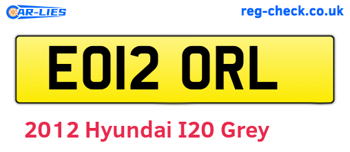 Grey 2012 Hyundai I20 (EO12ORL)