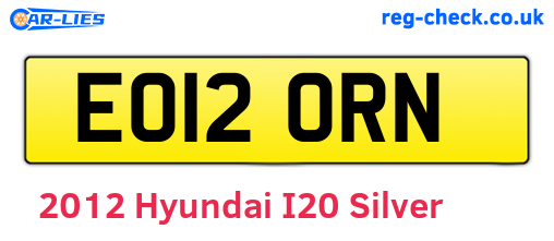 Silver 2012 Hyundai I20 (EO12ORN)