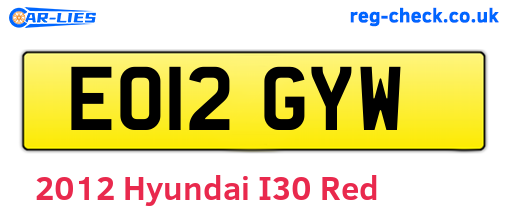 Red 2012 Hyundai I30 (EO12GYW)