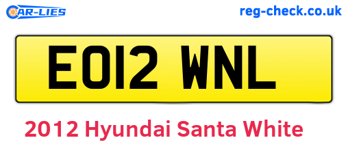 White 2012 Hyundai Santa (EO12WNL)