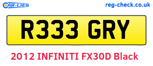 R333GRY are the vehicle registration plates.