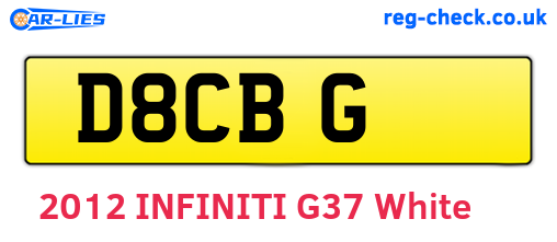 D8CBG are the vehicle registration plates.