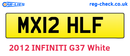 MX12HLF are the vehicle registration plates.