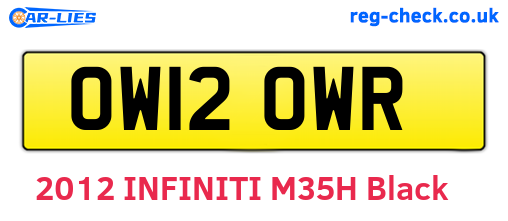 OW12OWR are the vehicle registration plates.
