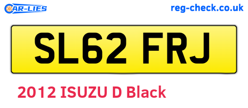 SL62FRJ are the vehicle registration plates.