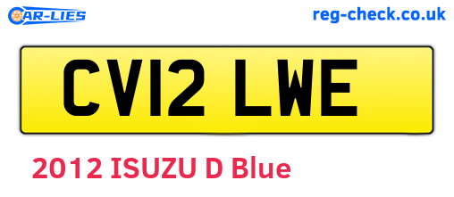 CV12LWE are the vehicle registration plates.