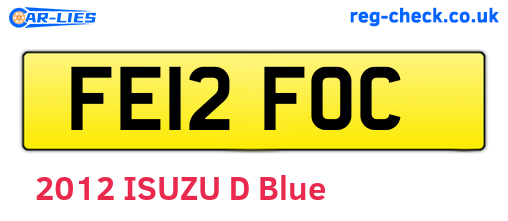 FE12FOC are the vehicle registration plates.