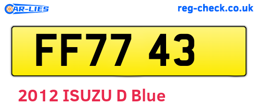 FF7743 are the vehicle registration plates.