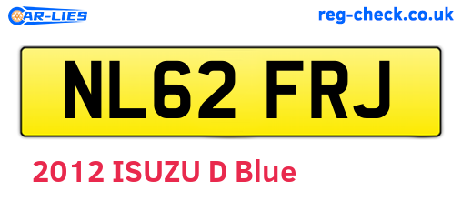 NL62FRJ are the vehicle registration plates.