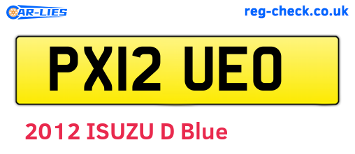 PX12UEO are the vehicle registration plates.