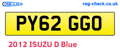 PY62GGO are the vehicle registration plates.