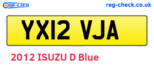 YX12VJA are the vehicle registration plates.