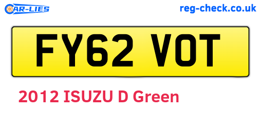 FY62VOT are the vehicle registration plates.