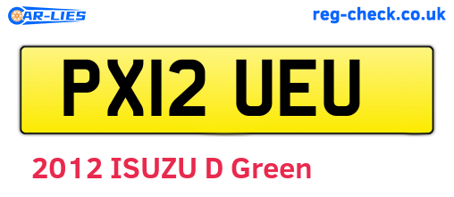 PX12UEU are the vehicle registration plates.