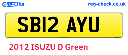SB12AYU are the vehicle registration plates.