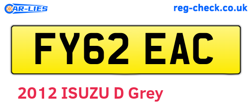 FY62EAC are the vehicle registration plates.