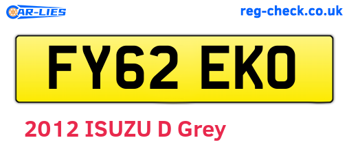 FY62EKO are the vehicle registration plates.