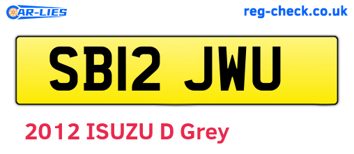SB12JWU are the vehicle registration plates.