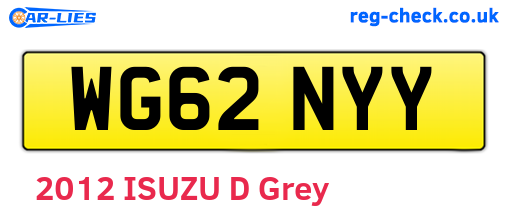 WG62NYY are the vehicle registration plates.