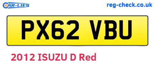 PX62VBU are the vehicle registration plates.