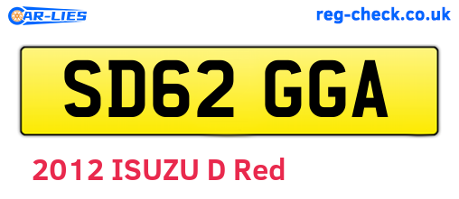 SD62GGA are the vehicle registration plates.