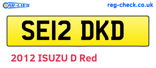 SE12DKD are the vehicle registration plates.