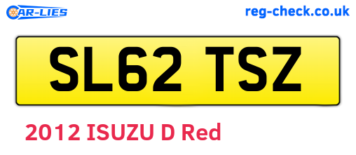SL62TSZ are the vehicle registration plates.