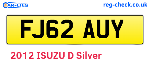 FJ62AUY are the vehicle registration plates.