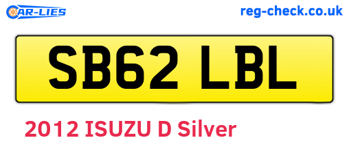 SB62LBL are the vehicle registration plates.